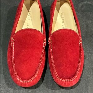 Ralph Lauren Red Suede Women’s Loafers